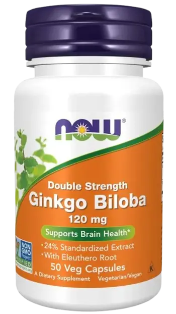 NOW Foods Ginkgo Biloba 120 мг Double Strength Гинкго Билоба