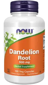 NOW Foods Глухарче Kорен 500 мг Dandellion Root - 100 веге капсули, 50 дози