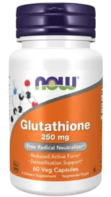 NOW Foods Glutathione 250 мг Глутатион - 60 веге капсули, 60 дози