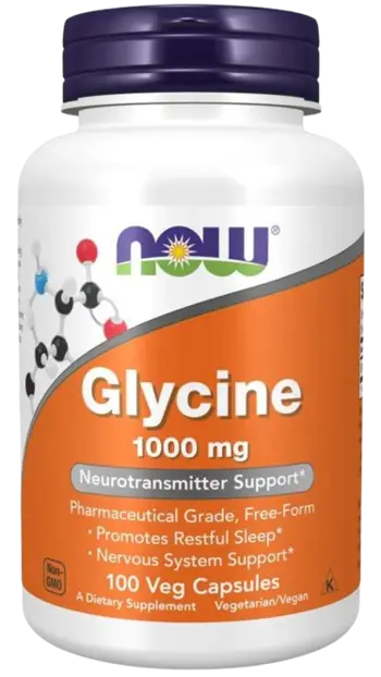 NOW Foods Glycine 1000 мг Глицин - 100 веге капсули, 33 дози