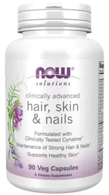 NOW Foods Hair, Skin & Nails Clinical Витамини за Коса, Кожа и Нокти - 90 веге капсули, 30 дози