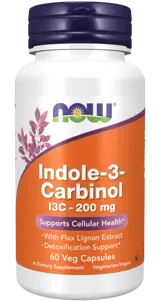 NOW Foods Indole-3-Carbinol (I3C) 200 мг Индол 3-Карбинол - 60 веге капсули, 60 дози