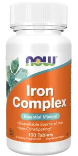 NOW Foods Iron Complex Комплекс Желязо - 100 таблетки, 100 дози