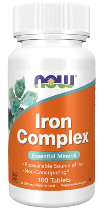 NOW Foods Iron Complex Комплекс Желязо - 100 таблетки, 100 дози