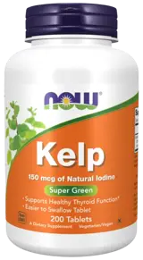 NOW Foods Kelp of Natural Iodine 150 мкг Йод - 200 таблетки, 200 дози