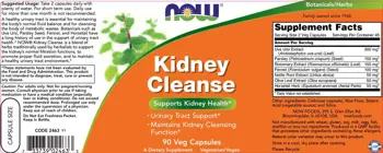 NOW Foods Kidney Cleanse в Подкрепа на Бъбреците и Пикочните Пътища - 90 веге капсули, 45 дози