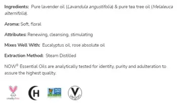 NOW Foods Lavender & Tea Tree Oil Blend Лавандулово Масло и Масло от Чаено Дърво - 30 мл