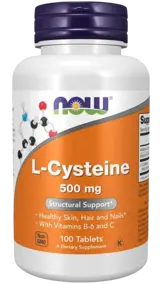 NOW Foods L-Cysteine 500 мг Л-Цистеин - 100 таблетки, 100 дози