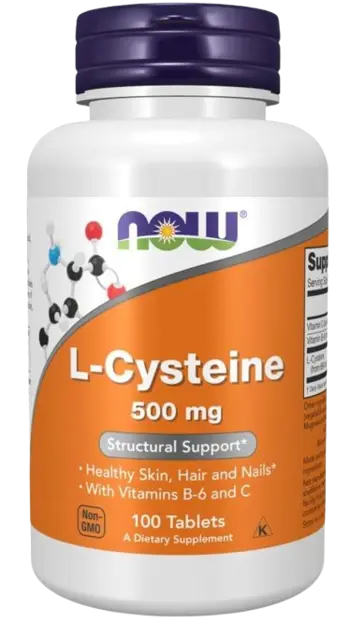 NOW Foods L-Cysteine 500 мг Л-Цистеин - 100 таблетки, 100 дози