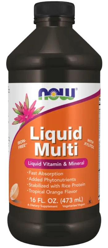 NOW Foods Liquid Multi Течни Мултивитамини Без Желязо - 473 мл, 32 дози