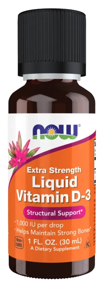 NOW Foods Liquid Vitamin D-3 Extra Strength 1000 IU per drop Витамин D на Kапки Спрей - 30 мл, 1071 дози