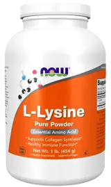 NOW Foods L-Lysine Powder L-Лизин на Прах - 454 грама, 822 дози