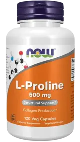 NOW Foods L-Proline 500 мг L-Пролин - 120 веге капсули, 60 дози