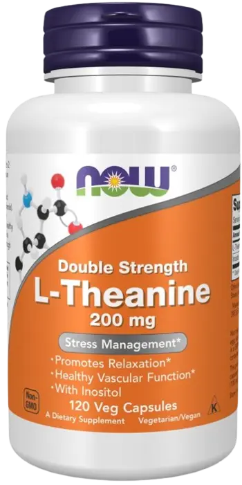 NOW Foods L-Theanine 200 мг Double Strength Теанин