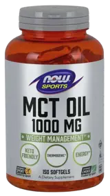 NOW Foods MCT Oil 1000 мг Средноверижни Триглицериди Мазнини - 150 гел капсули, 50 дози