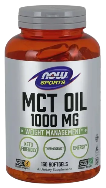 NOW Foods MCT Oil 1000 мг Средноверижни Триглицериди Мазнини - 150 гел капсули, 50 дози