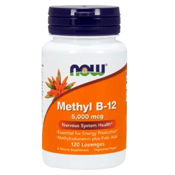 NOW Foods Methyl B-12 5000 мкг with Folic Acid Quatrefolic® Витамин Б-12