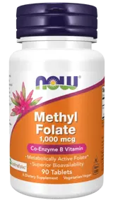 NOW Foods Methyl Folate 1000 мкг Метилфолат - 90 таблетки, 90 дози