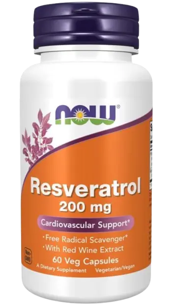 NOW Foods Natural Resveratrol 200 мг Ресвератрол