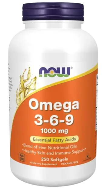 NOW Foods Omega 3-6-9 1000 мг Омега 3-6-9 от Растителни Масла