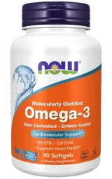 NOW Foods Omega-3 Enteric Coated Стандартизирано Рибено Масло