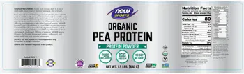 NOW Foods Organic Pea Protein Органичен Грахов Протеин - 680 грама, 34 дози