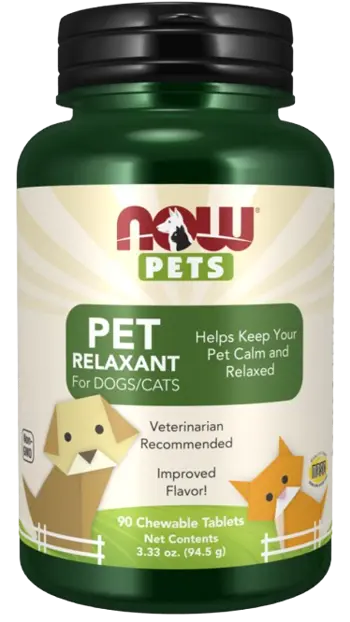 NOW Foods PET Relaxant (cats & dogs) Специализирана Формула за Домашни Любимци - 90 дъвчащи таблетки, 90 дози