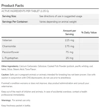 NOW Foods PET Relaxant (cats & dogs) Специализирана Формула за Домашни Любимци - 90 дъвчащи таблетки, 90 дози