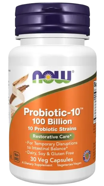NOW Foods Probiotic-10 100 Billion Пробиотици 100 милиарда от 10 Различни Щама