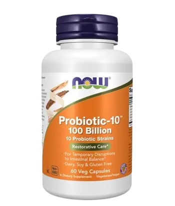 NOW Foods Probiotic-10 100 Billion Пробиотици 100 милиарда от 10 Различни Щама
