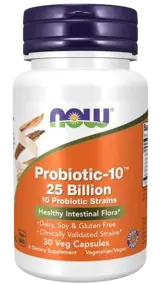 NOW Foods Probiotic-10 25 Billion 25 Милиарда Пробиотици от 10 Различни Щама