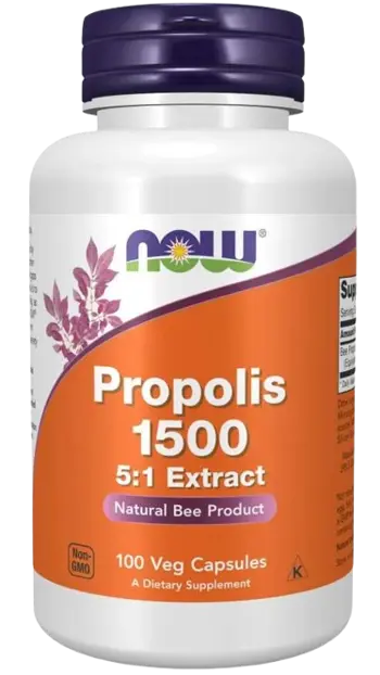 NOW Foods Propolis 1500 5:1 Extract Прополис - 100 веге капсули, 100 дози