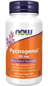NOW Foods Pycnogenol 30 мг Пикногенол - 60 веге капсули, 30 дози