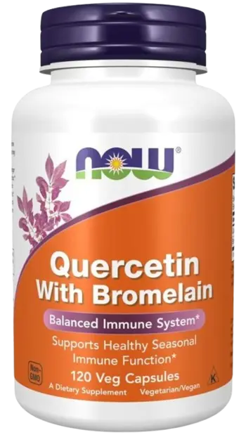 NOW Foods Quercetin with Bromelain 800 мг Кверцетин + 165 мг Бромелаин