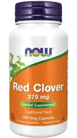 NOW Foods Red Clover 375 мг Червена Детелина - 100 веге капсули, 50 дози