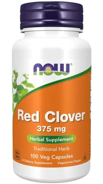 NOW Foods Red Clover 375 мг Червена Детелина - 100 веге капсули, 50 дози