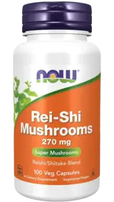 NOW Foods Rei-Shi Mushrooms 270 мг Рейши Гъбa - 100 веге капсули, 50 дози