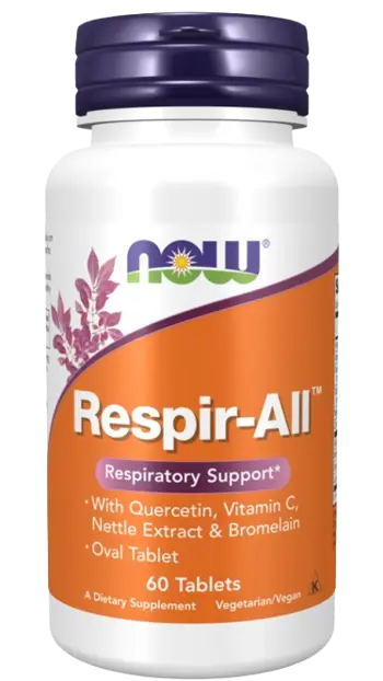 NOW Foods Respir-All Allergy Формула в Подкрепа на Дихателните Пътища - 60 таблетки, 20 дози