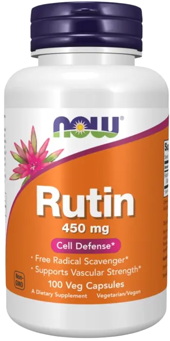 NOW Foods Rutin 450 мг Рутин - 100 веге капсули, 100 дози