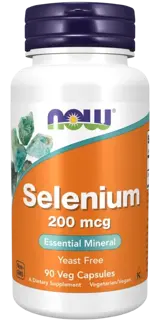 NOW Foods Selenium 200 мкг Селен Растителни Капсули