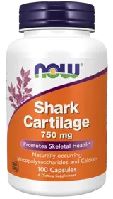 NOW Foods Shark Cartilage 750 мг Хрущял от Акула
