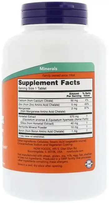 NOW Foods Silica Complex 500 мг Силика - 180 таблетки, 180 дози
