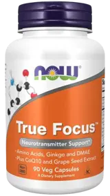 NOW Foods True Focus Специализирана Формула за Памет и Фокус - 90 веге капсули, 45 дози