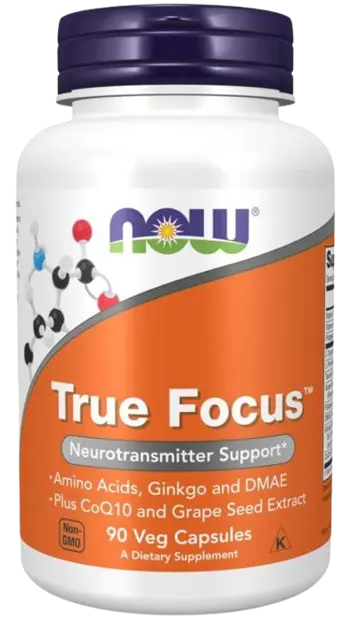 NOW Foods True Focus Специализирана Формула за Памет и Фокус - 90 веге капсули, 45 дози