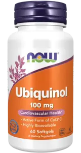 NOW Foods Ubiquinol 100 мг Убиквинол Коензим Q10