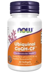 NOW Foods Ubiquinol CoQH-CF™ 50 мг Редуцирана Форма на Коензим Q10 Убиквинол - 60 гел капсули, 60 дози