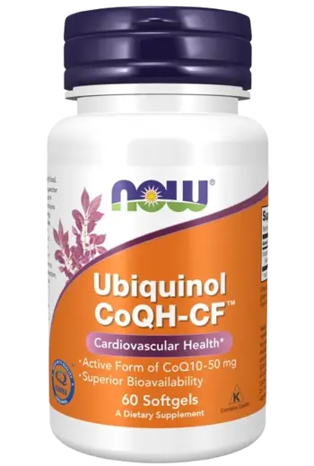 NOW Foods Ubiquinol CoQH-CF™ 50 мг Редуцирана Форма на Коензим Q10 Убиквинол - 60 гел капсули, 60 дози