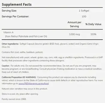 NOW Foods Vitamin A 10000 IU Витамин А  - 100 гел капсули, 100 дози
