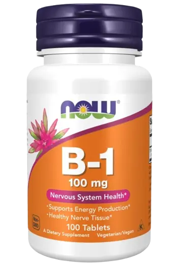 NOW Foods Vitamin B-1 Thiamine 100мг Витамин Б-1 - 100 таблетки, 100 дози