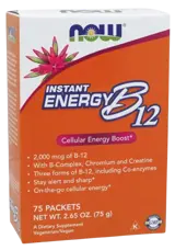 NOW Foods Vitamin B-12 Instant Energy Витамин Б-12 Цианокобаламин - 75 пакета, 75 дози